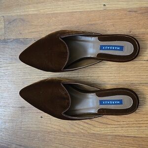 MARGAUX mules, brown velvet